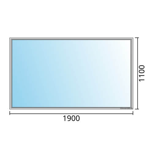 Einflügeliges Fenster 190x110 cm mit Festverglasung im Rahmen