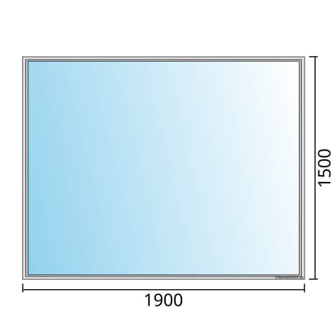Einflügeliges Fenster 190x150 cm mit Festverglasung im Rahmen