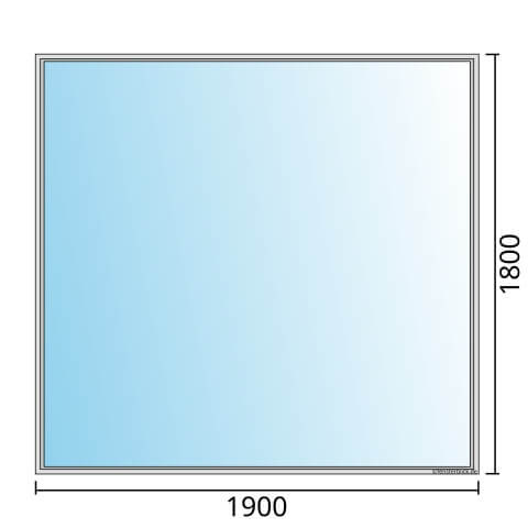 Einflügeliges Fenster 190x180 cm mit Festverglasung im Rahmen