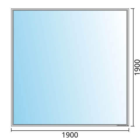 Einflügeliges Fenster 190x190 cm mit Festverglasung im Rahmen
