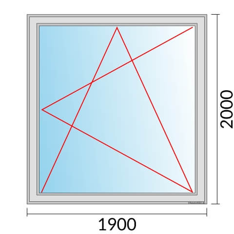 Einflügeliges Fenster 190x200 cm mit Dreh-Kipp-Rechts Öffnung