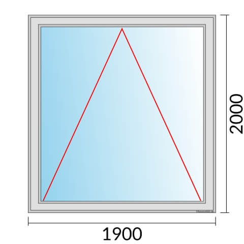 Einflügeliges Fenster 190x200 cm mit Kipp Öffnung