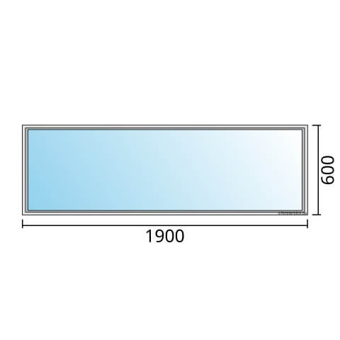 Einflügeliges Fenster 190x60 cm mit Festverglasung im Rahmen