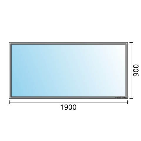 Einflügeliges Fenster 190x90 cm mit Festverglasung im Rahmen