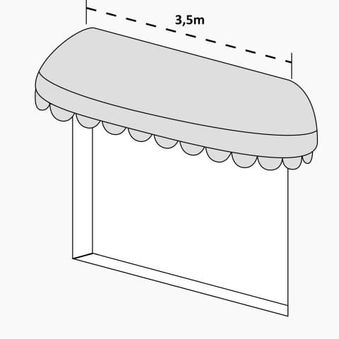 Korbmarkise 3,5m breit