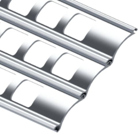 Rollgitter-Lamelle R2 AMZ von Krispol - Aluminium-Profil mit rechteckigen Öffnungen