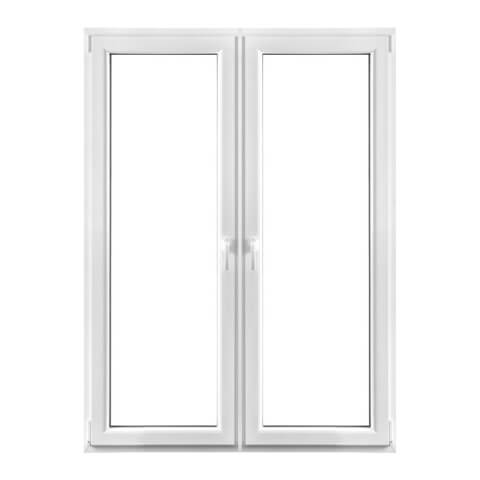 Kunststoff-Balkontür 2-flg. Dreh Links Dreh Rechts 150x200 cm Weiß