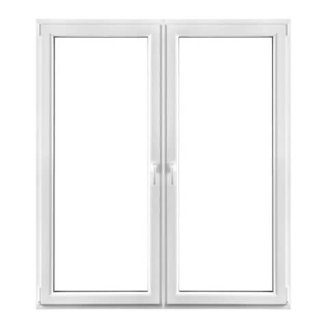 Kunststoff-Balkontür 2-flg. Dreh Links Dreh Rechts 180x200 cm Weiß