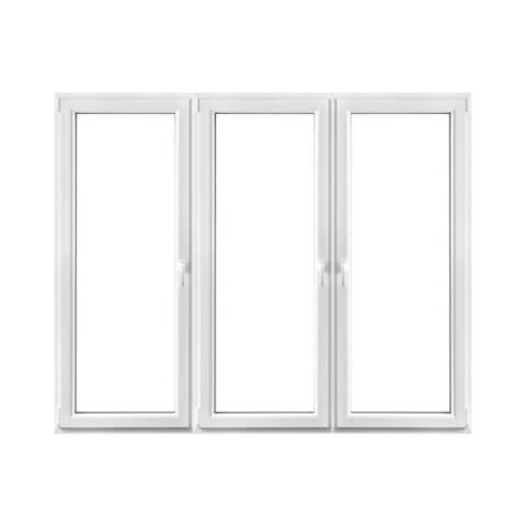 Kunststoff-Balkontür 3-flg. Dreh Links Dreh Links Dreh Rechts 250x200 cm Weiß