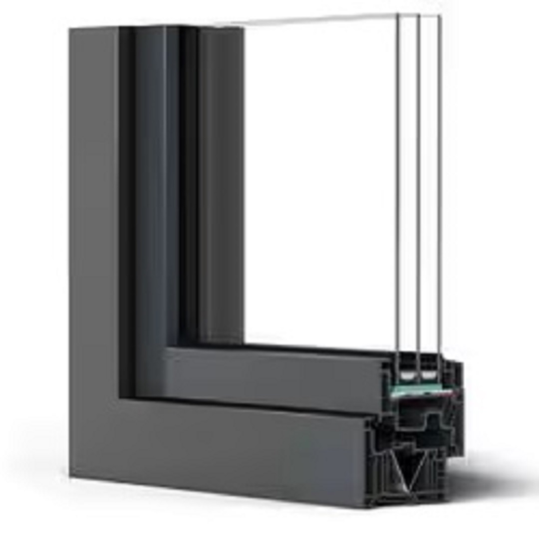 Kunststofffenster Rehau ARTEVO Profil außen anthrazit - flächenversetzt