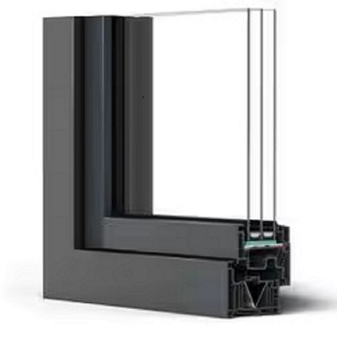 Kunststofffenster Rehau ARTEVO Profil aussen anthrazit - flächenversetzt