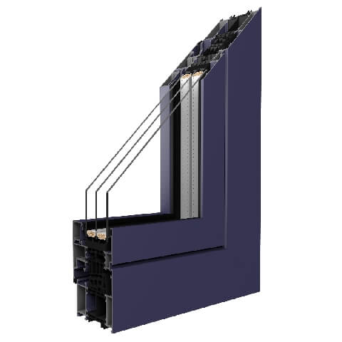 Aluminium Fenster MB-86 SI Blau