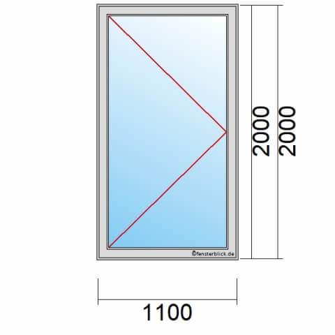 Balkontür 110x200 cm 1-flügelig Dreh-Links technische Details