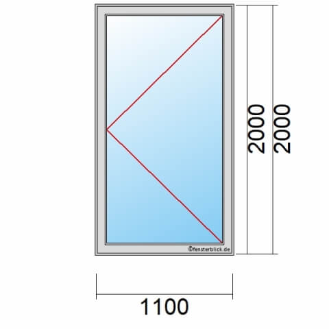 Balkontür 110x200 cm 1-flügelig Dreh-Rechts technische Details