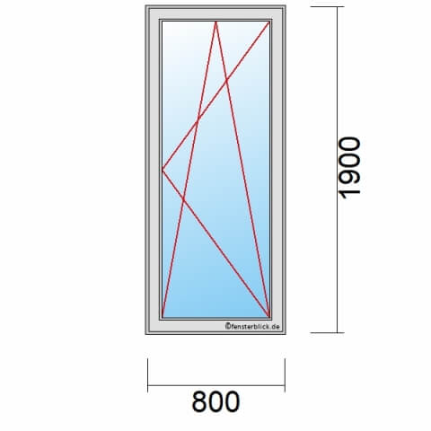Balkontür 800x1900 mm 1-flüglig Dreh-Kipp-Rechts technische Details
