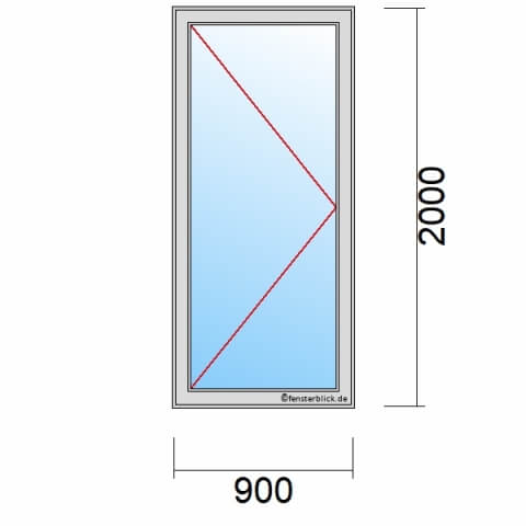 Balkontür 90x200 cm 1-flüglig Dreh-Links technische Details