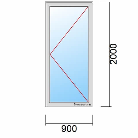 Balkontür 90x200 cm 1-flüglig Dreh-Rechts technische Details