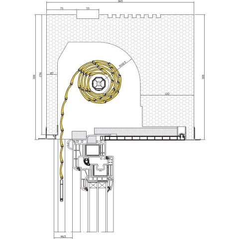 Aufsatzrollladen Drutex RS Styropor Revision von Innen Querschnitt