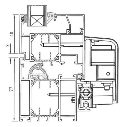 Profilquerschnitt Aluminiumprofil MB-70