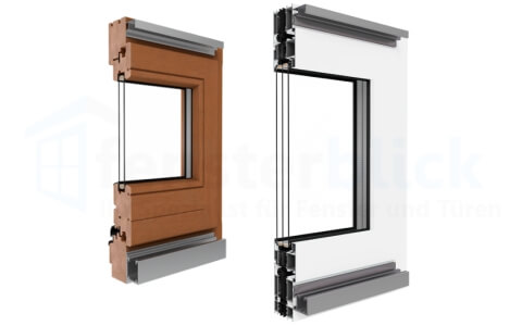 Faltschiebe-Tür Profile aus Holz und Aluminium