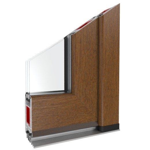 Fenster BxH 450x700 mm 2 fach Verglasung durchgefärbter Golden Oak Premium 