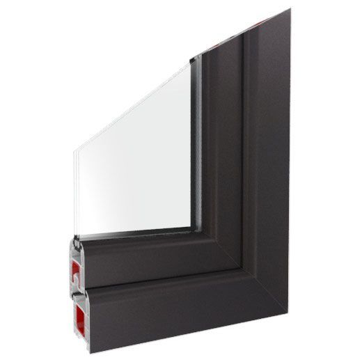 Fensterprofil Iglo 5 Schwarz (Dekor - Blacklight)