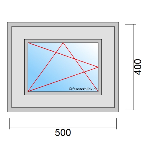 Fenster 500x400mm Dreh-Kipp-Links technische Details