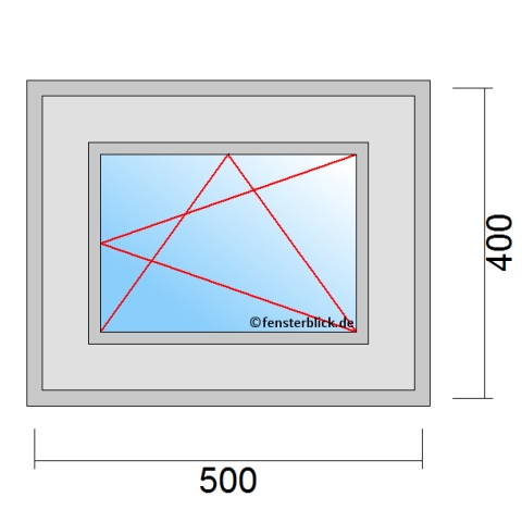 Fenster 500x400mm Dreh-Kipp-Rechts technische Details