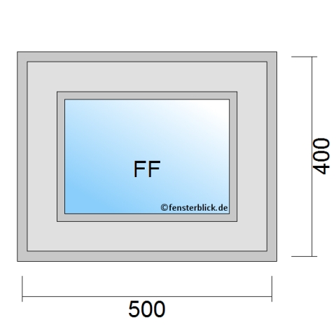 Fenster 500x400mm fester Rahmen technische Details