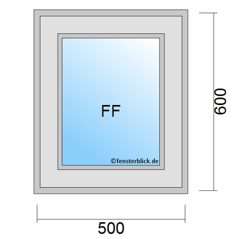 Fenster 500x600mm fester Rahmen technische Details