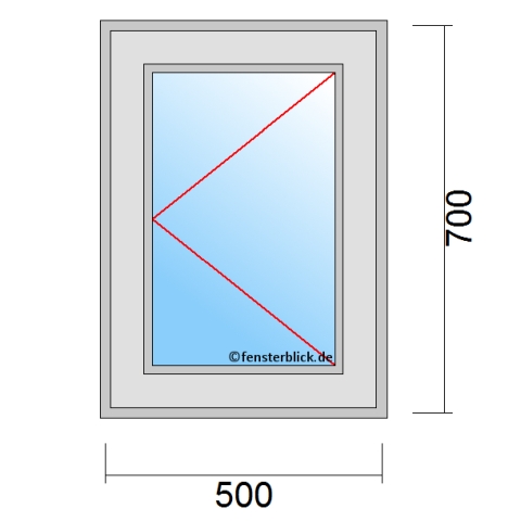 Fenster 500x700mm Dreh-Rechts technische Details
