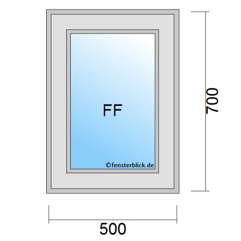 Fenster 500x700mm fester Rahmen technische Details
