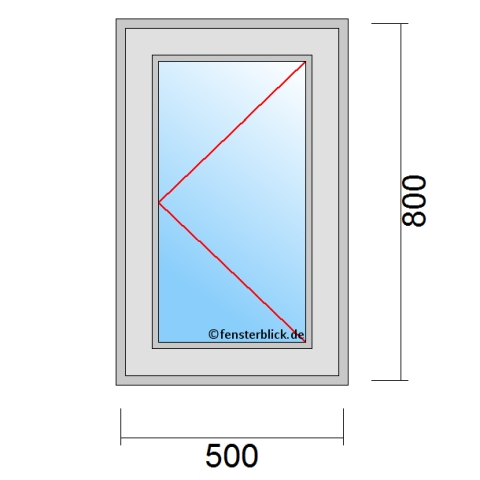 Fenster 500x800mm Dreh-Rechts technische Details