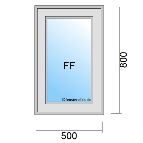 Fenster 500x800mm fester Rahmen technische Details