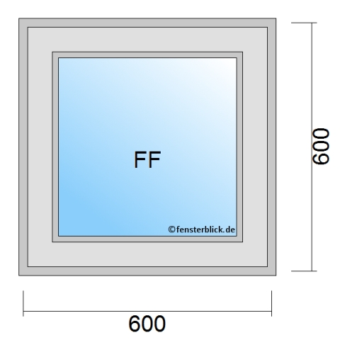 Fenster 600x600mm fester Rahmen technische Details
