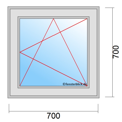 Fenster 700x700mm Dreh-Kipp-Rechts technische Details