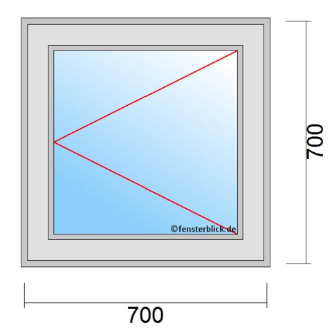Fenster 700x700mm Dreh-Rechts technische Details