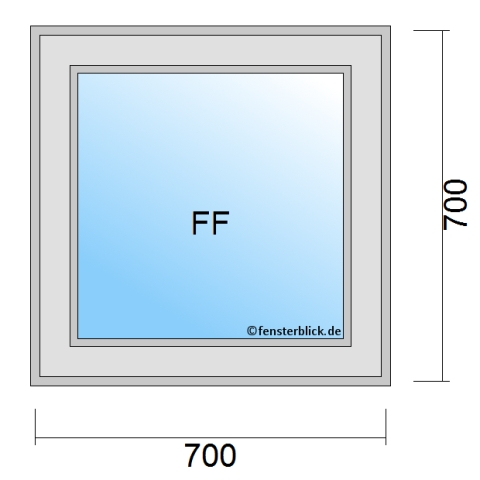 Fenster 700x700mm fester Rahmen technische Details