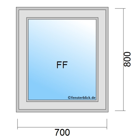 Fenster 700x800mm fester Rahmen technische Details