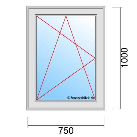 Fenster 750x1000mm Dreh-Kipp-Links technische Details