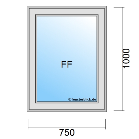 Fenster 750x1000mm fester Rahmen technische Details