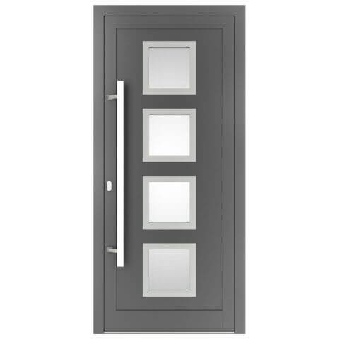 Aluminium Haustür Hawaii 1 Inox in Anthrazit