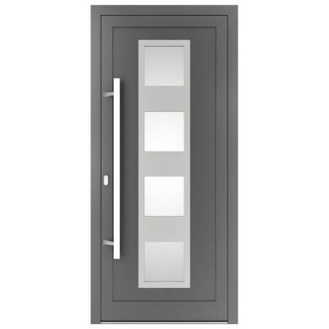 Aluminium Haustür Hawaii 2 inox in Anthrazit