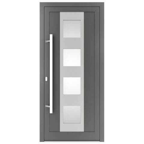 Aluminium Haustür Hawaii 3 inox in Anthrazit