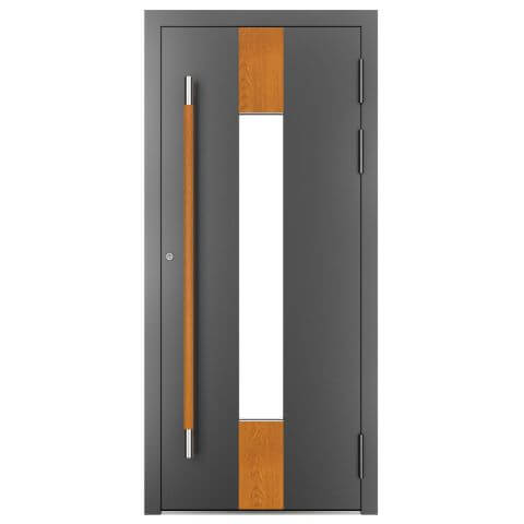 Aluminium Haustür Montana Wood in Anthrazit