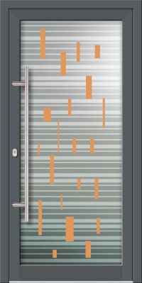 Aluminium Haustür KN Vision Glass Digital VV-850-GLW13 orange