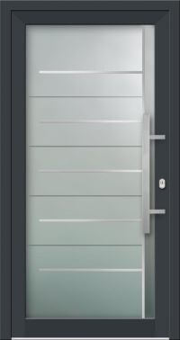 Aluminium Haustür KN Vision Glass Inox VV-850-GLI06
