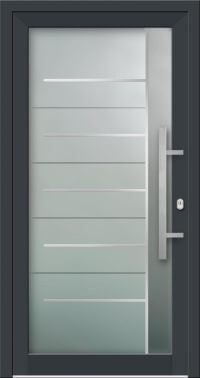 Aluminium Haustür KN Vision Glass Inox VV-850-GLI07