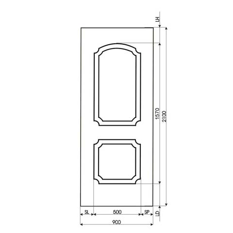 Technische Zeichnung Haustür DV-07