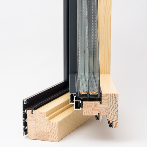 Holz Alu Fenster mit 3-fach Verglasung